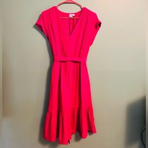 GAP Bright Pink Midi Dress